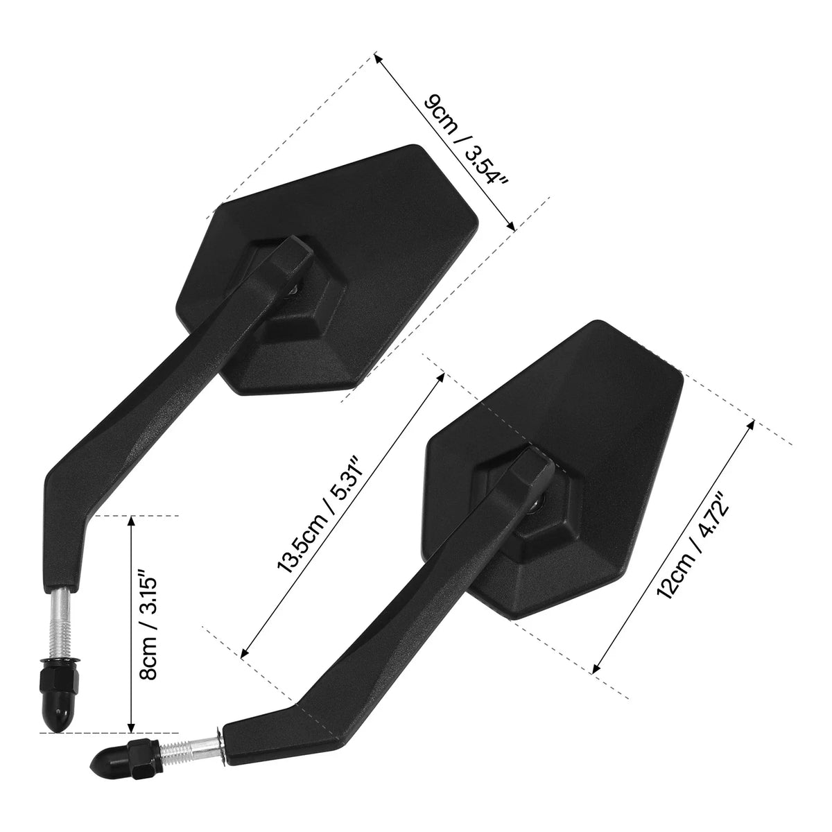 Black Rearview Mirrors for Harley Touring Road Glide Sportster Softail (1982–2025)