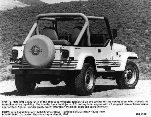 Press Photo for Jeep Wrangler Islander (1989)