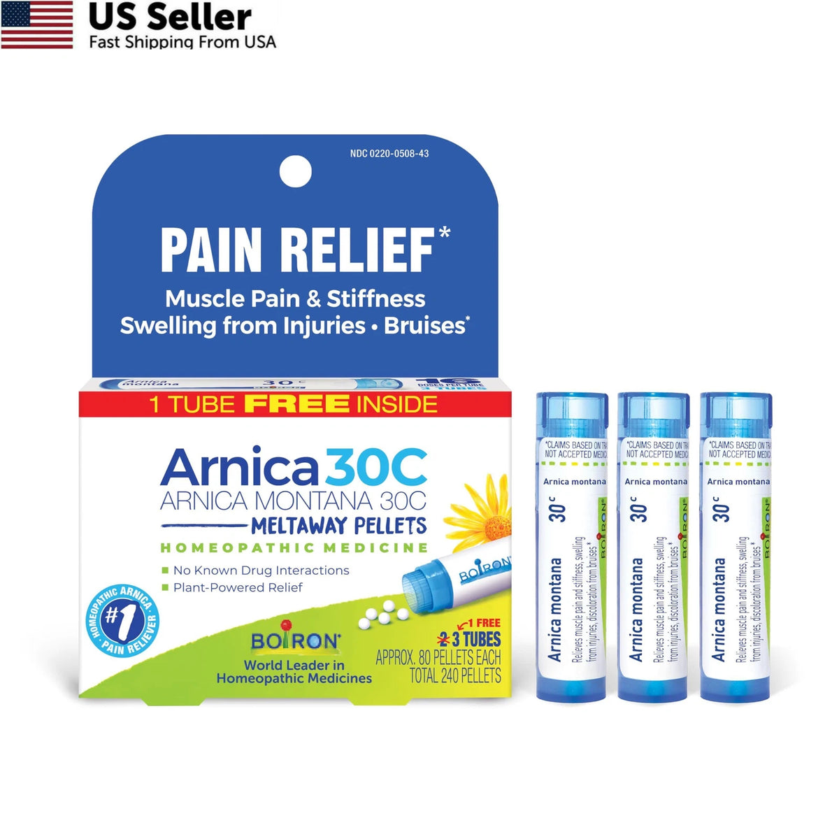 3X Boiron Arnica Montana 30C Homeopathic Medicine (Pack of 1)