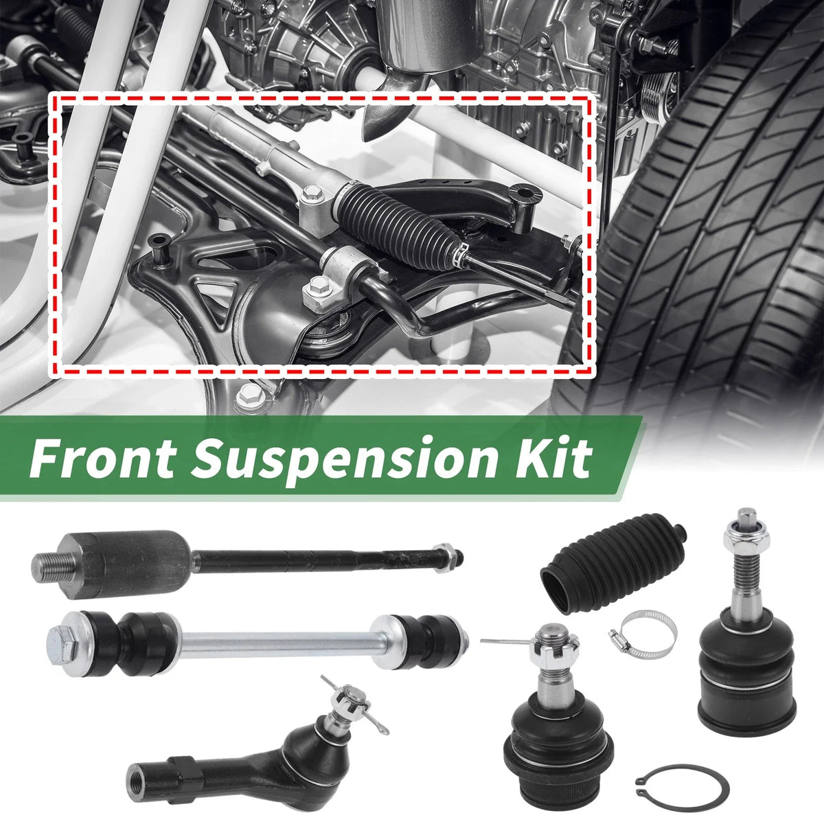 12pcs Front Suspension Kit Tie Rod End Sway Bar Link for Ford Explorer (2002–2010)