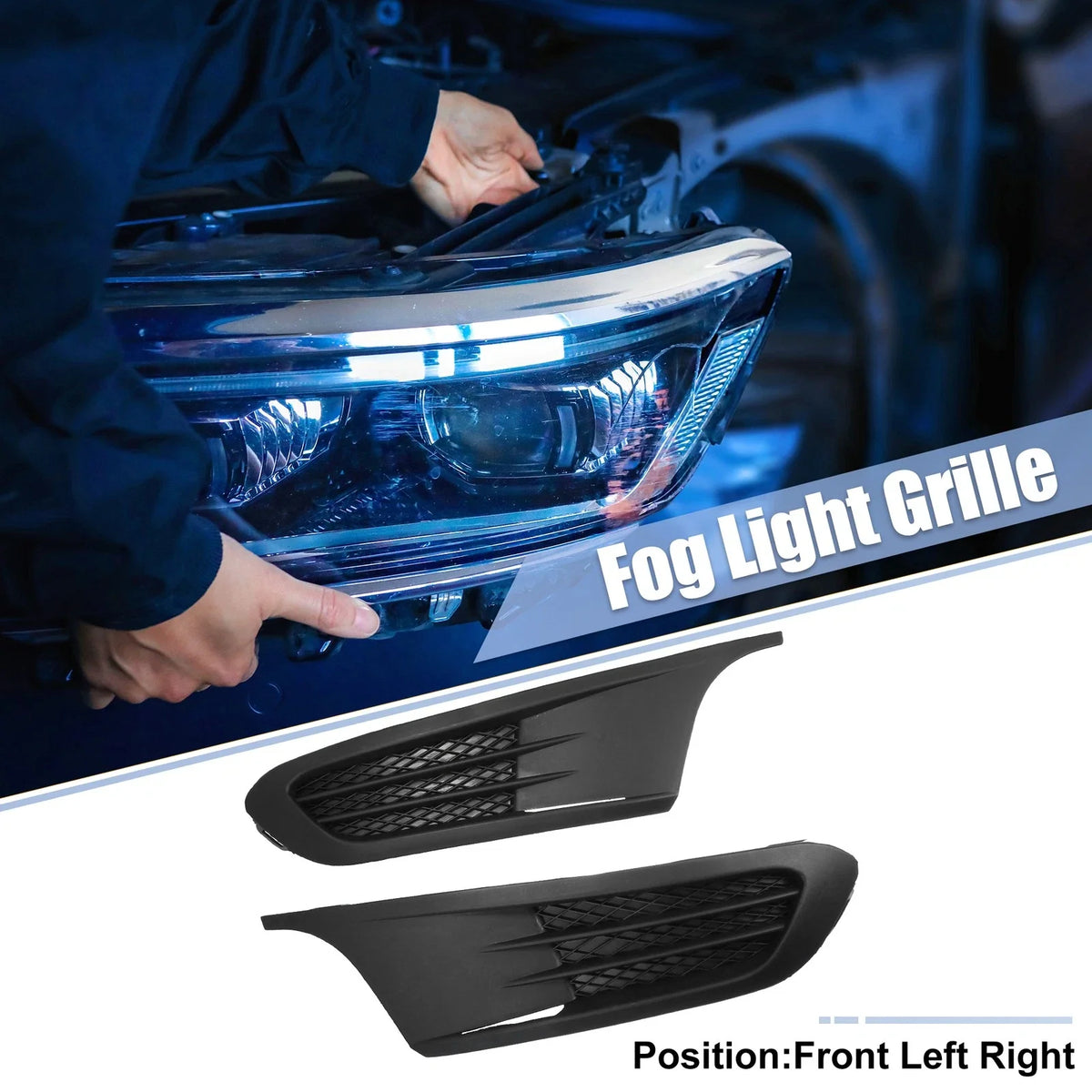 1 Pair Front Fog Light Grille Cover Trim for Volkswagen Jetta (2011–2018)