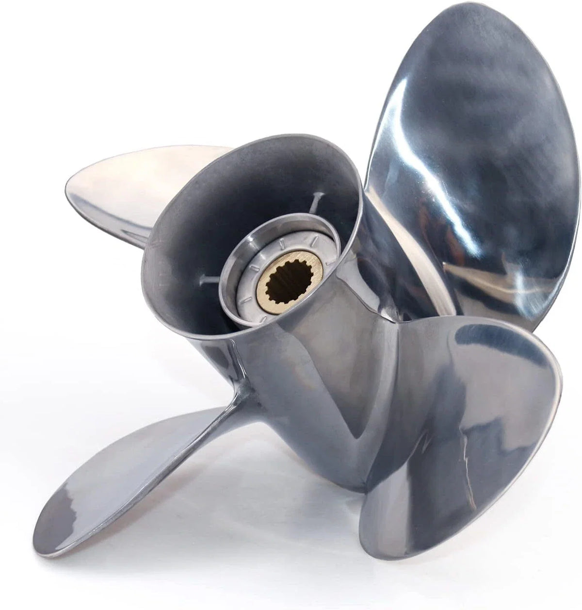 Set of 4 Blades 13x19 Outboard Propeller for Mercury 40-140HP (15 Tooth) Stainless Steel
