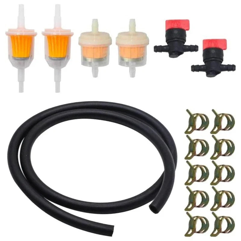 Carburetor Components Set for - Fuel Line, 4 Filters, Shutoff Valves