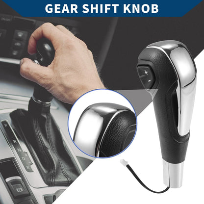 Automatic Gear Shift Knob for Chevrolet Aveo (2011–2017) Faux Leather Silver