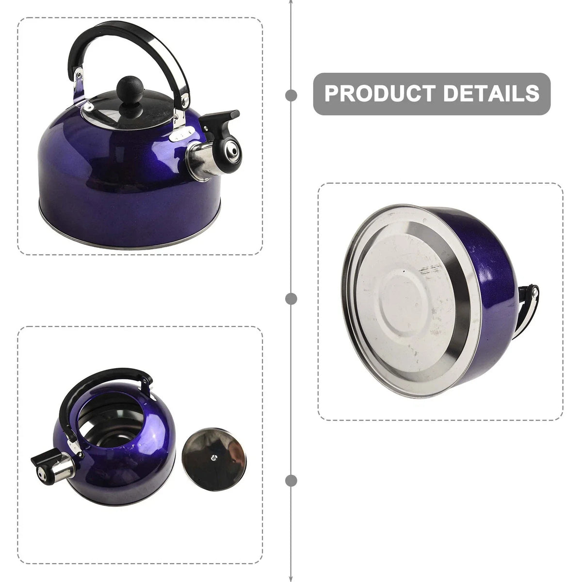 3L Whistling Kettle with Heat Resistant Handle for All Stovetops