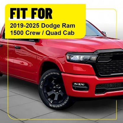 4PCS Gloss Black Door Window Pillar Post Cover Trim for Dodge Ram 1500 (2019–2025)