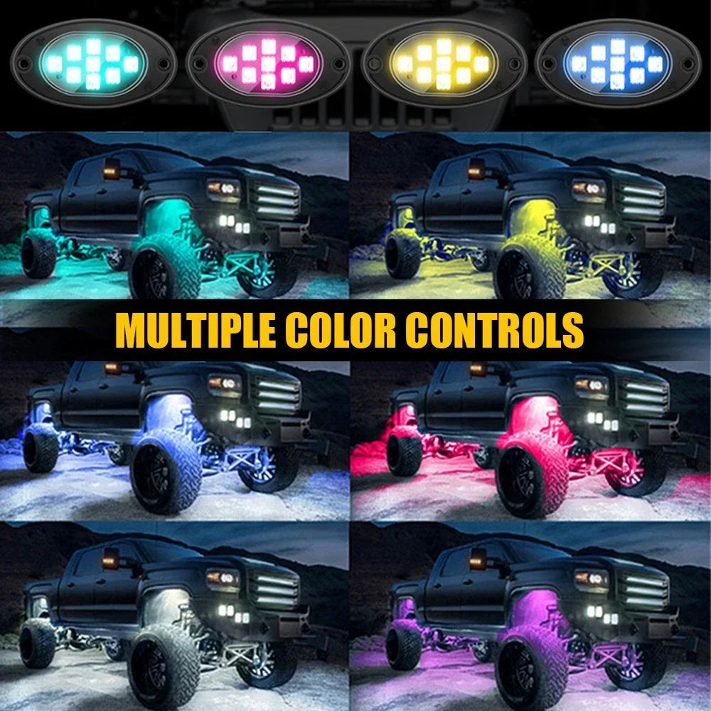 20 Pods RGB LED Rock Lights Kit for Offroad Vehicles (Universal)