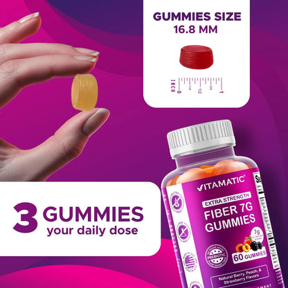 2X Vitamatic Prebiotic Fiber Gummies for Adults – 120 Count