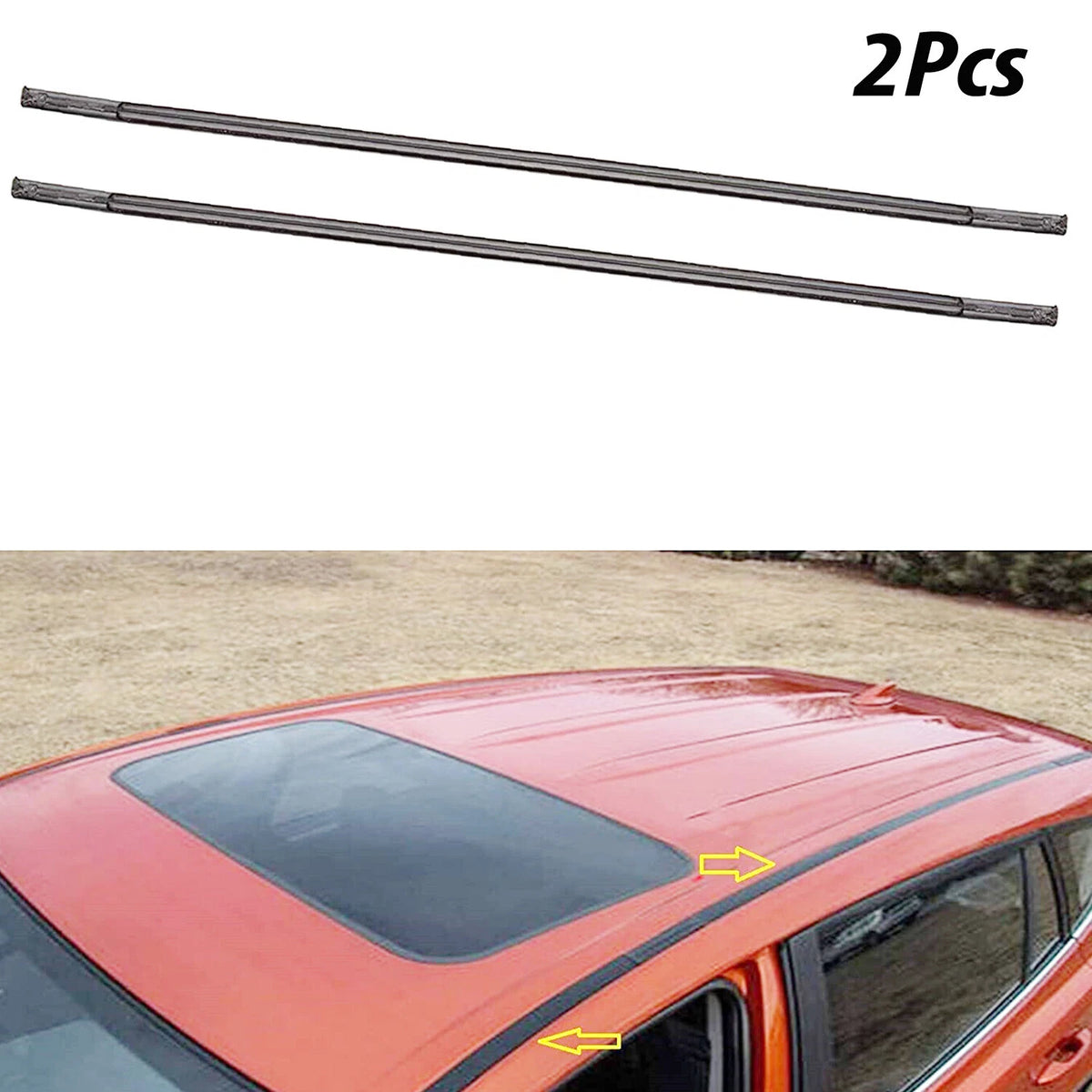 2X Black Roof Trim Molding Kit for Toyota Corolla (2008–2013)