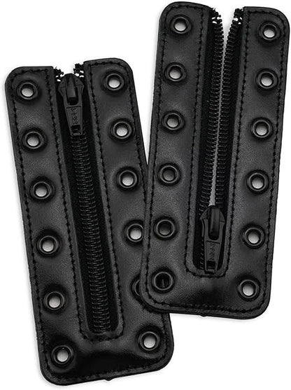 Leather Lace-in Boot Zipper Inserts for All Brands - Tieless Shoe Laces, 6 Pack