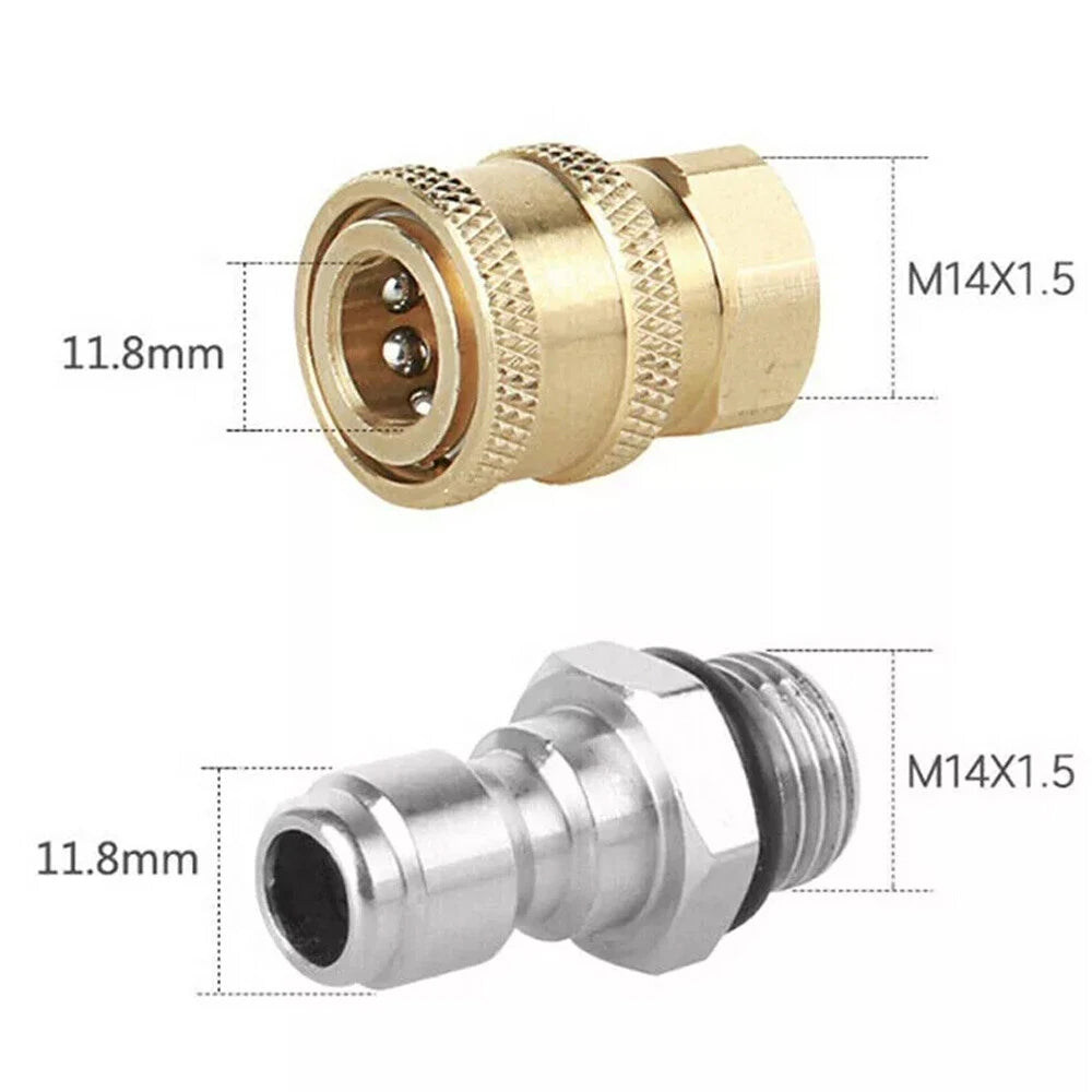 2Pcs Pressure Washer Quick Release Connector Brass Tube Fitting 1/4 M22/14