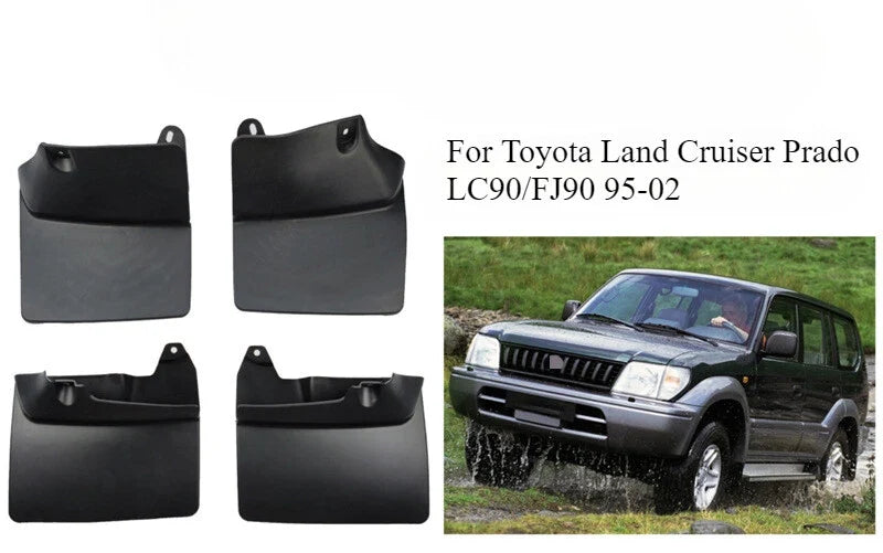 Set of 4 Mud Flaps Splash Guards for Toyota Land Cruiser Prado (1995–2002)