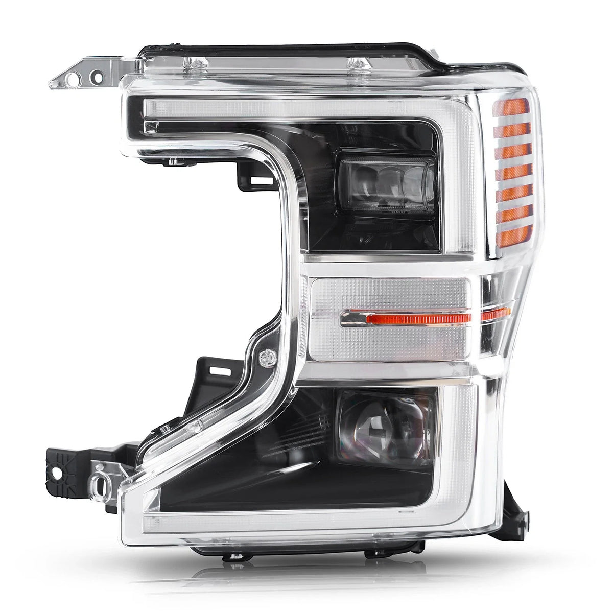 Chrome Full LED Headlight Driver Left for Ford F250 F350 Super Duty (2020–2022)