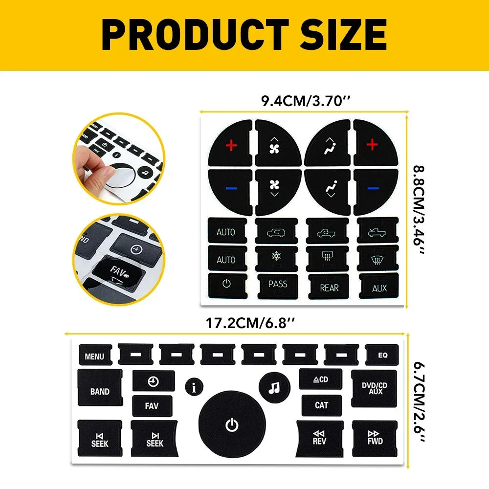 Control Knob Climate Control Button Sticker for GMC Chevrolet Buick (US)
