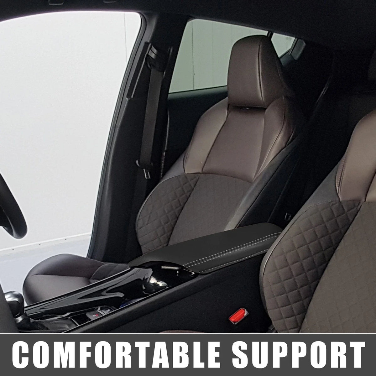 Center Console Armrest Cover for Toyota C-HR (2016–2022) Black White