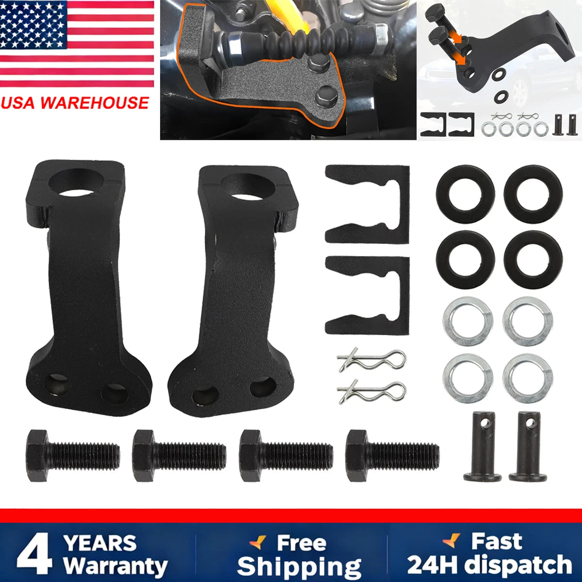 Rear Disc E-Brake Cable Bracket w/ Mounting Kit for Honda Acura Integra Civic