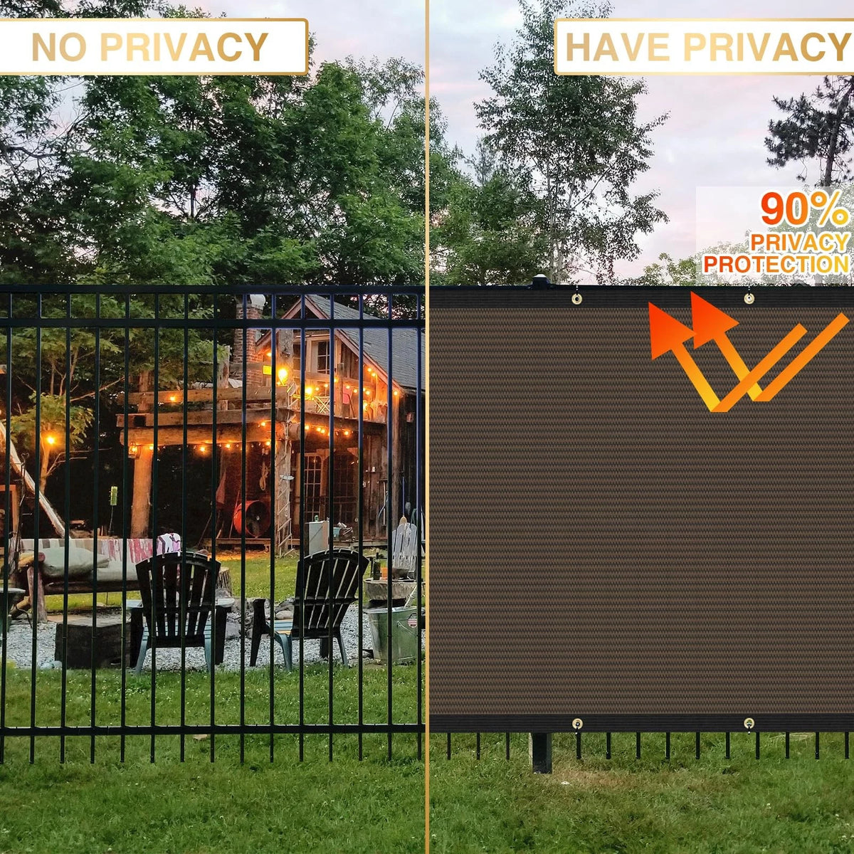 Privacy Fence Screen 5' x 12' Heavy Duty Mesh Windscreen Cover
