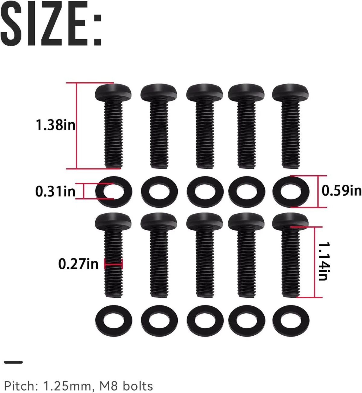 10x WindShield Frame & Hinge Bolts for Jeep Wrangler JK (2007–2017) 06508517AA