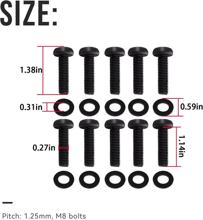 10x WindShield Frame & Hinge Bolts for Jeep Wrangler JK (2007–2017) 06508517AA