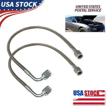 2X 12" Stainless Braided TFE Brake Line for Universal Applications