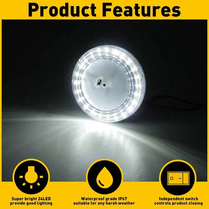 LED Ceiling Fixture Dome Light for RV Camper Trailer Marine (12V)
