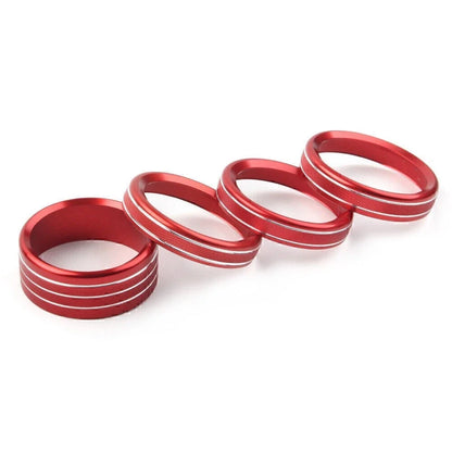 Air Conditioner Audio Switch Knob Ring Cover Trim for Jeep Wrangler JL (2018–2020) Red