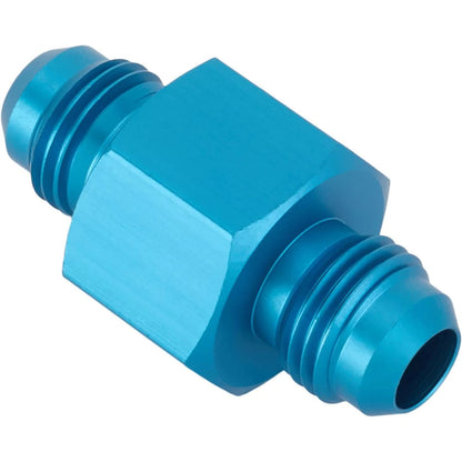 Inline Fuel Pressure Adapter -6 AN to -6 AN w/ 1/8 Inch NPT, Blue (6177000)