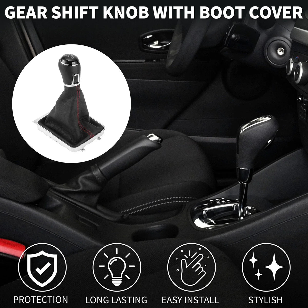 5 Speed Gear Shift Knob with Cover for Volkswagen Passat (2005–2011) Faux Leather