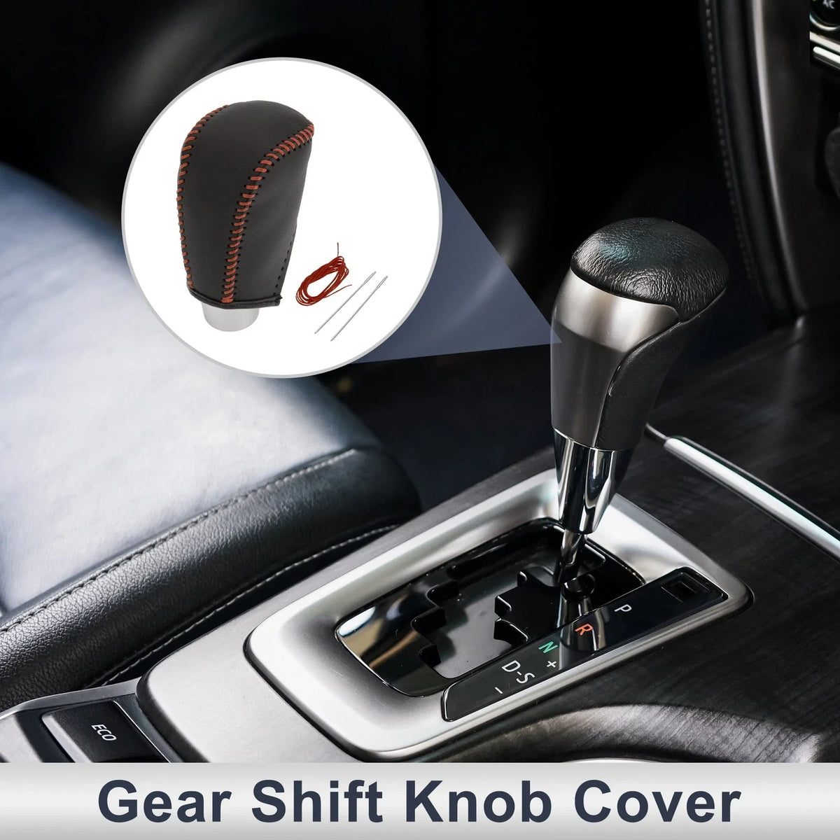 Gear Shift Knob Cover for Toyota Corolla (2009–2013) Black Brown Faux Leather
