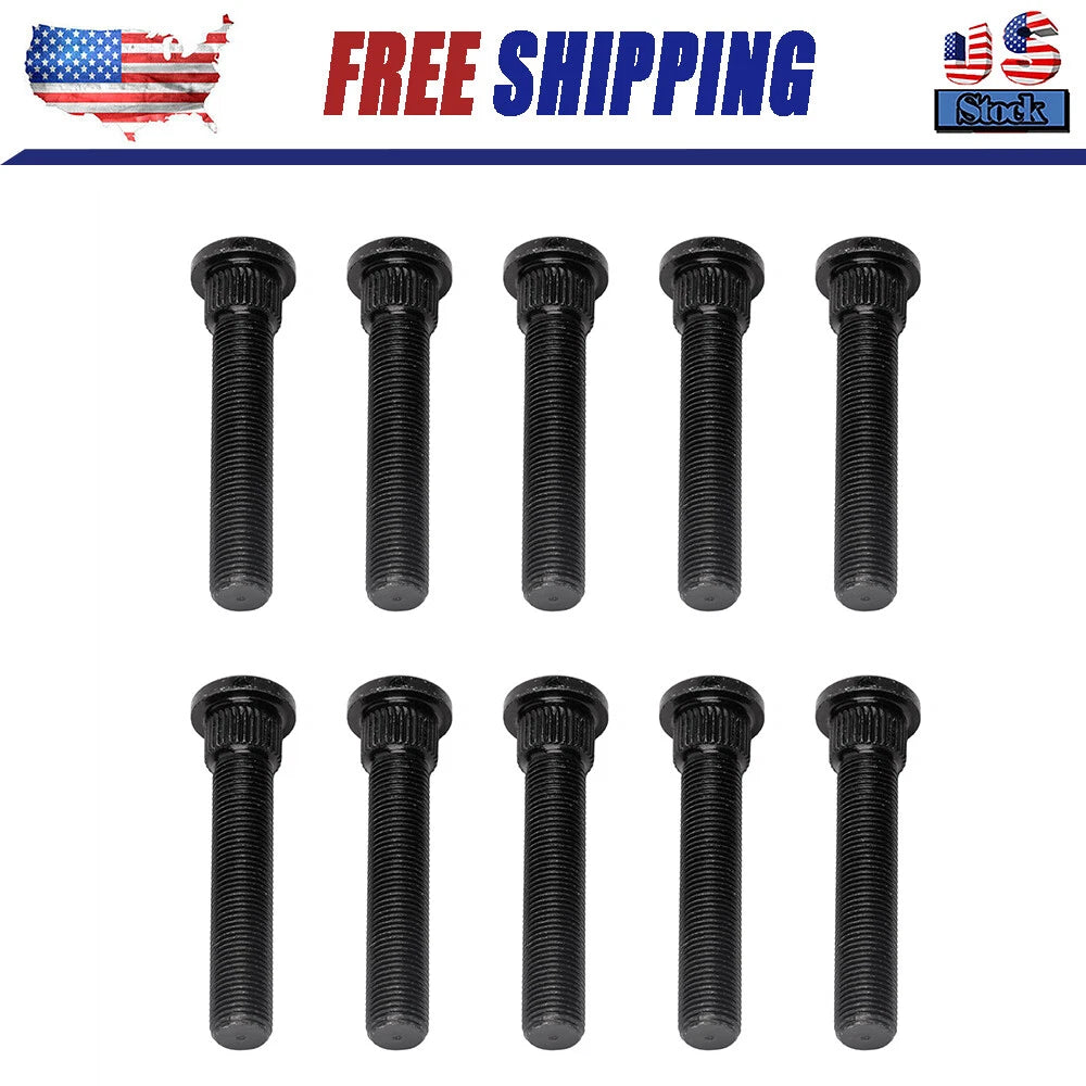 Set of 10 Wheel Stud Bolts for Ford Mustang (1965–2004) - 1" Longer