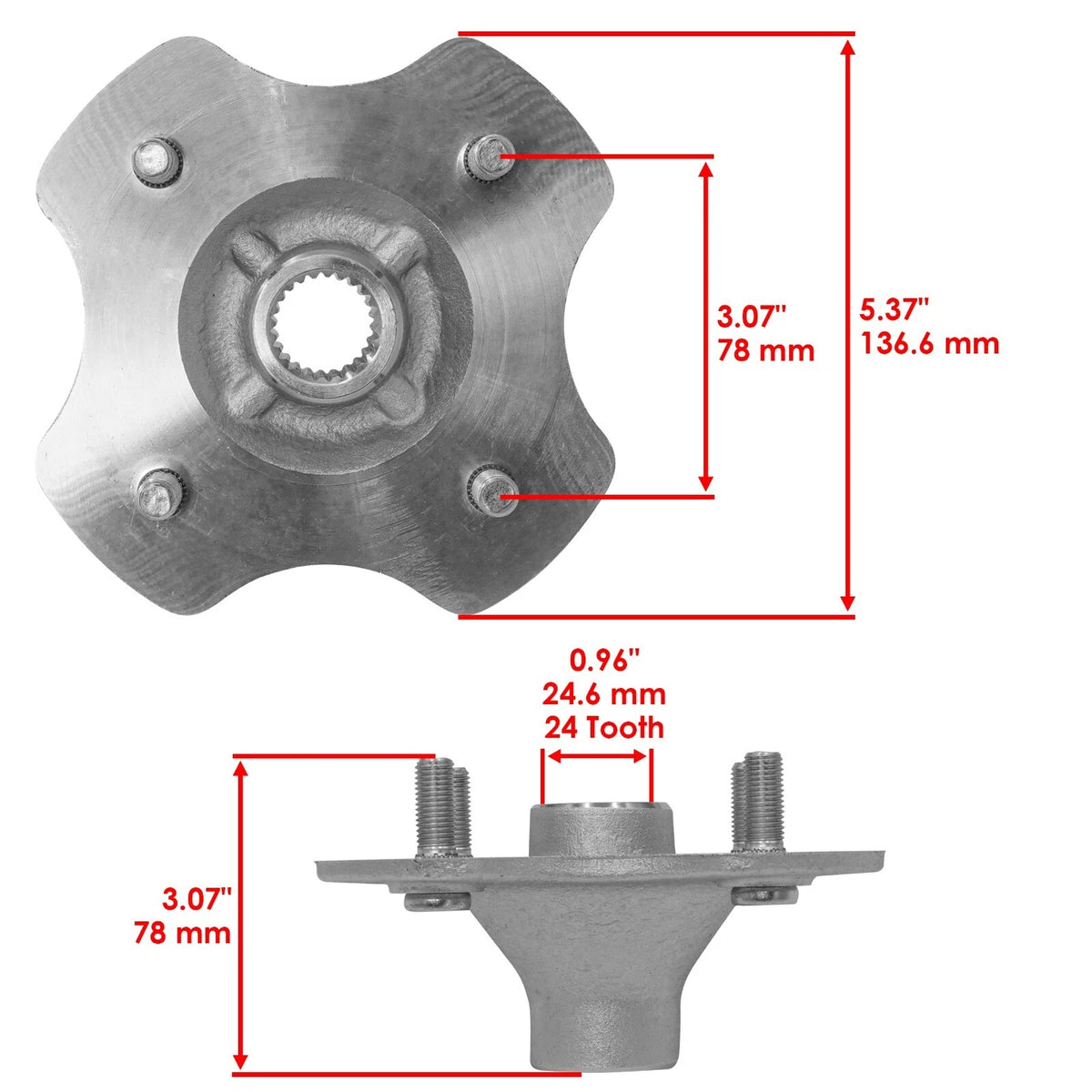 2X Rear Wheel Hubs for Honda Fourtrax 300 TRX300 FW 4X4 (1993–2000) WH102+WH102 - RGA