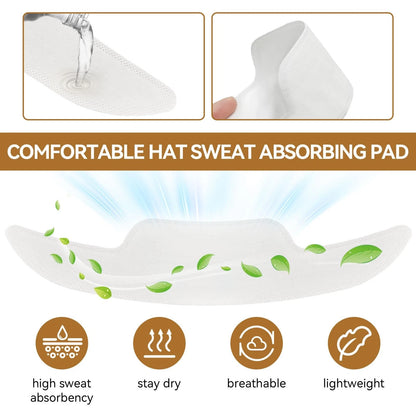 Set of 50 Disposable Hat Sweat Liner Shields 11.4 x 2.7" White