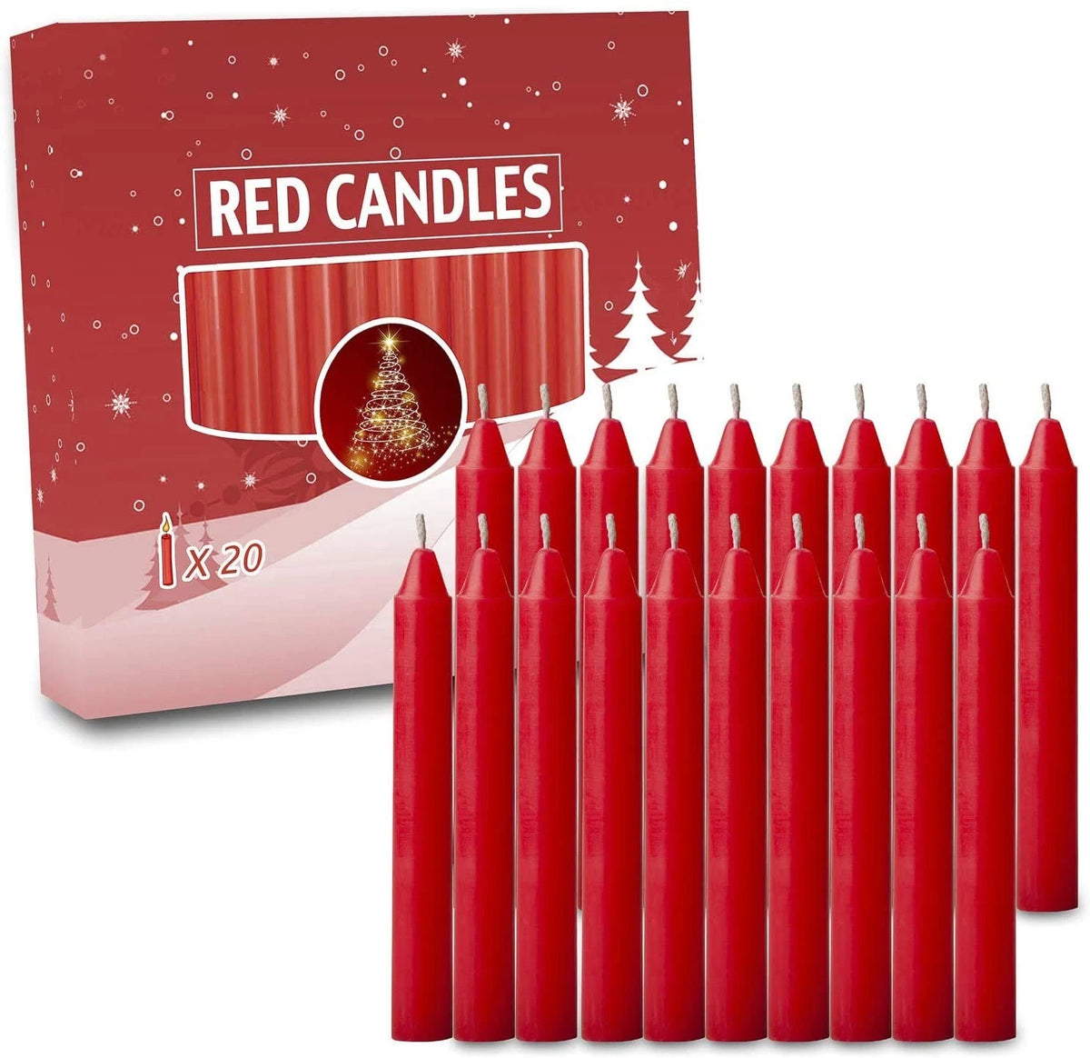 20pcs Christmas Tree Candles - Angel Chime Decorations