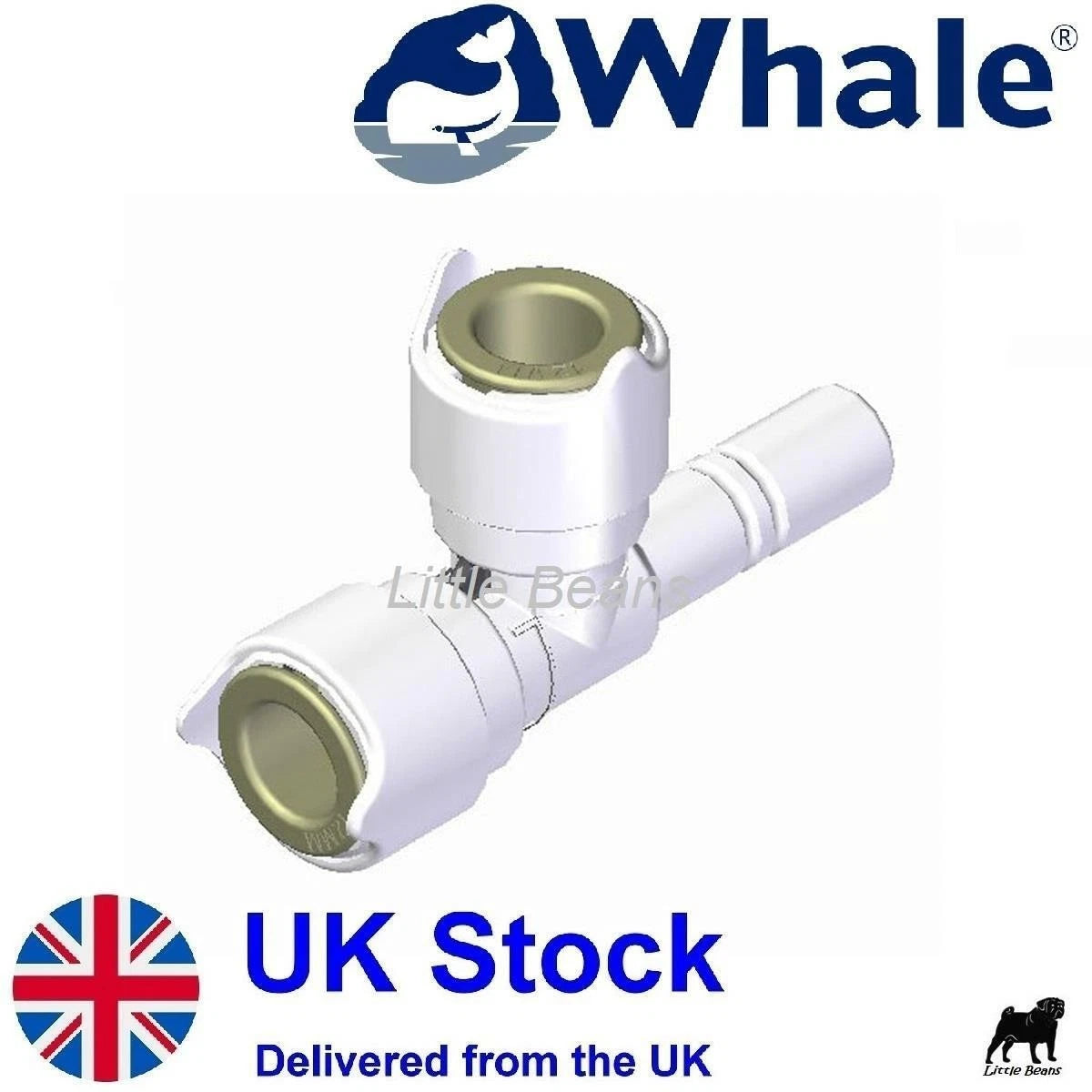 12mm Stem Tee Adaptor for Whale Push Speed Fit Water Pipe (WU1205)