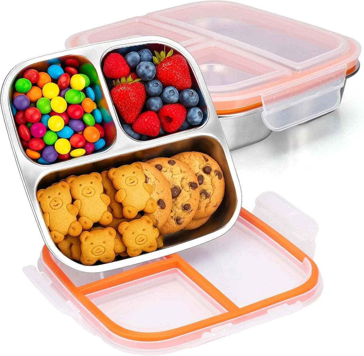 2X Snackle Box Container for Bento Box (Stainless Steel)