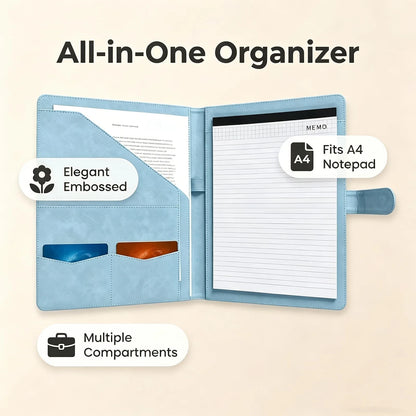 Portfolio Padfolio Binder for Professional Use (Faux Leather, Blue)