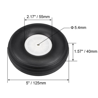 Set of 4 Tire and Wheel Sets for RC Car Airplane - PU Sponge, Plastic