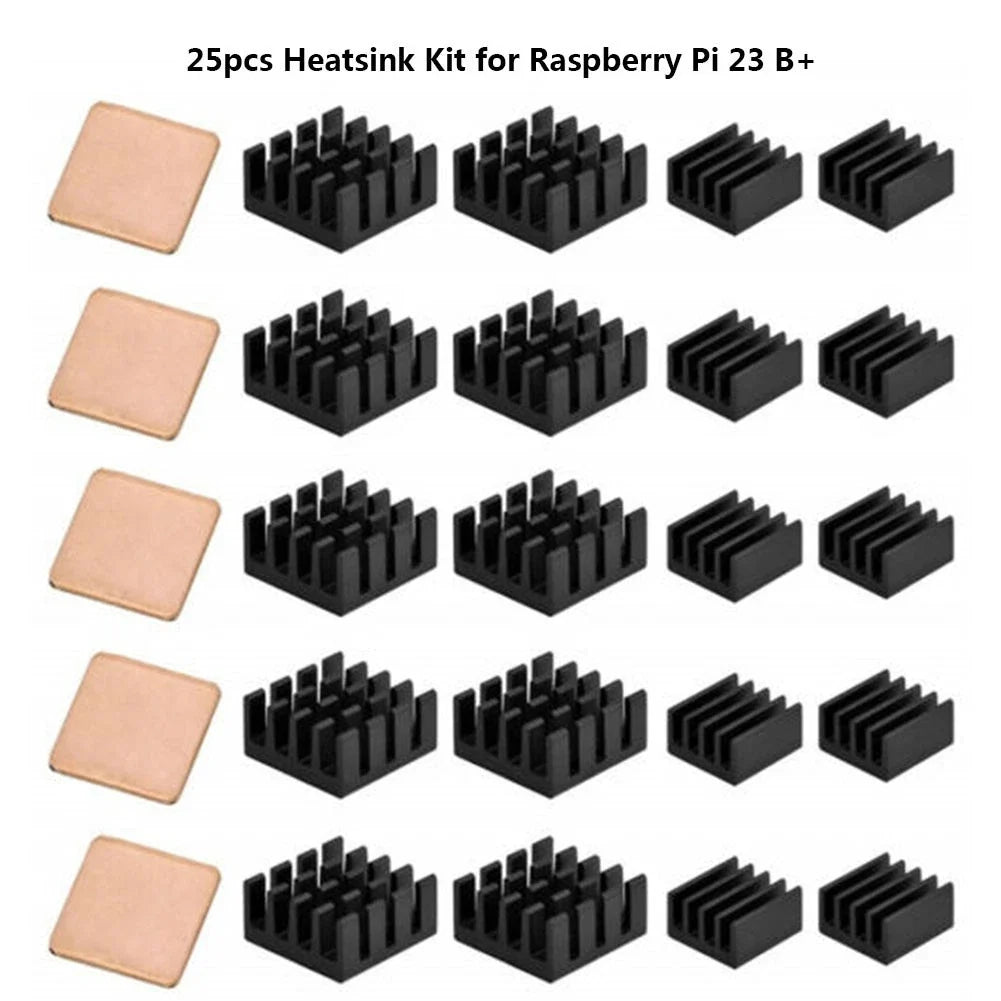 Heatsink Kit for Raspberry Pi 2/3 B+/4B (2015–2020) - Aluminum & Copper