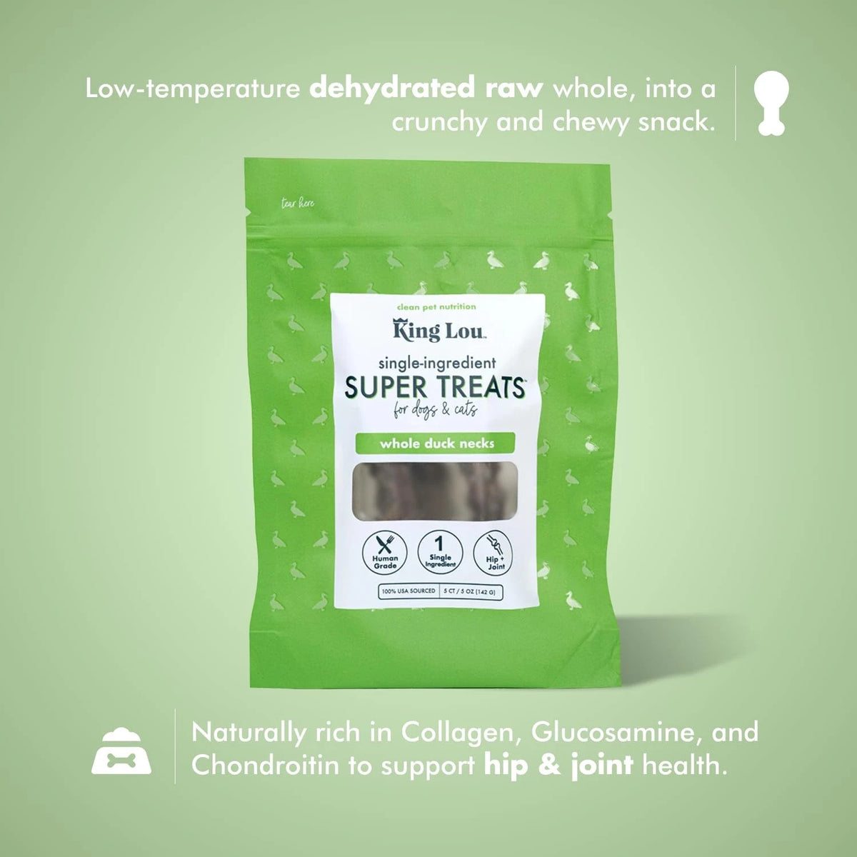 Whole Duck Necks for Dogs & Cats - Dehydrated Treats - USA-M