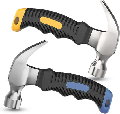 2 Pack Small Claw Hammer for Kids - Non-Slip Handle Mini Steel Head