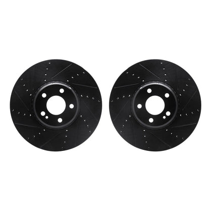 Rotor Set for Mercedes-Benz E300 (2017) - Drilled and Slotted, Black, ALX-PAU-DF-8002-63033-CLA4