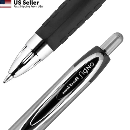 Set of 4 Uni-Ball 207 Retractable Gel Pens, Bold Point, Black