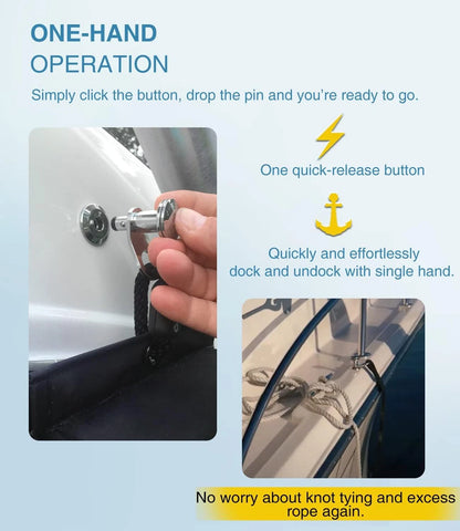 1/2" Quick Release Boat Fender Holder Kit for Marine Stainless Steel