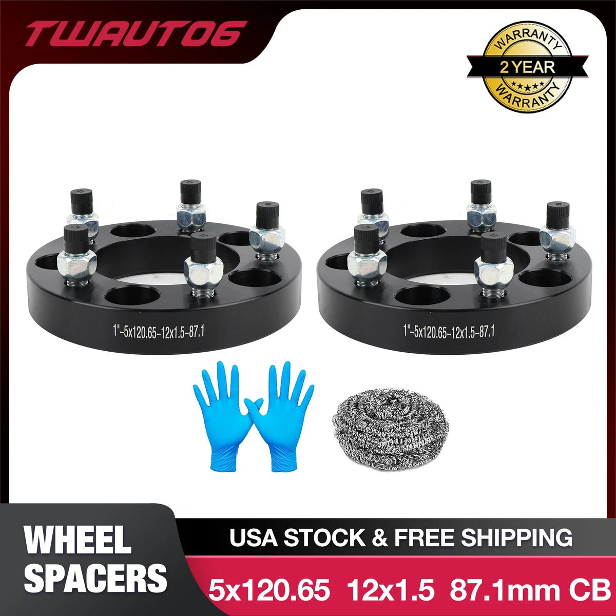 2PCS 1-Inch 5x4.75 Wheel Spacers M12x1.5 for Chevy Blazer (1995–2005)
