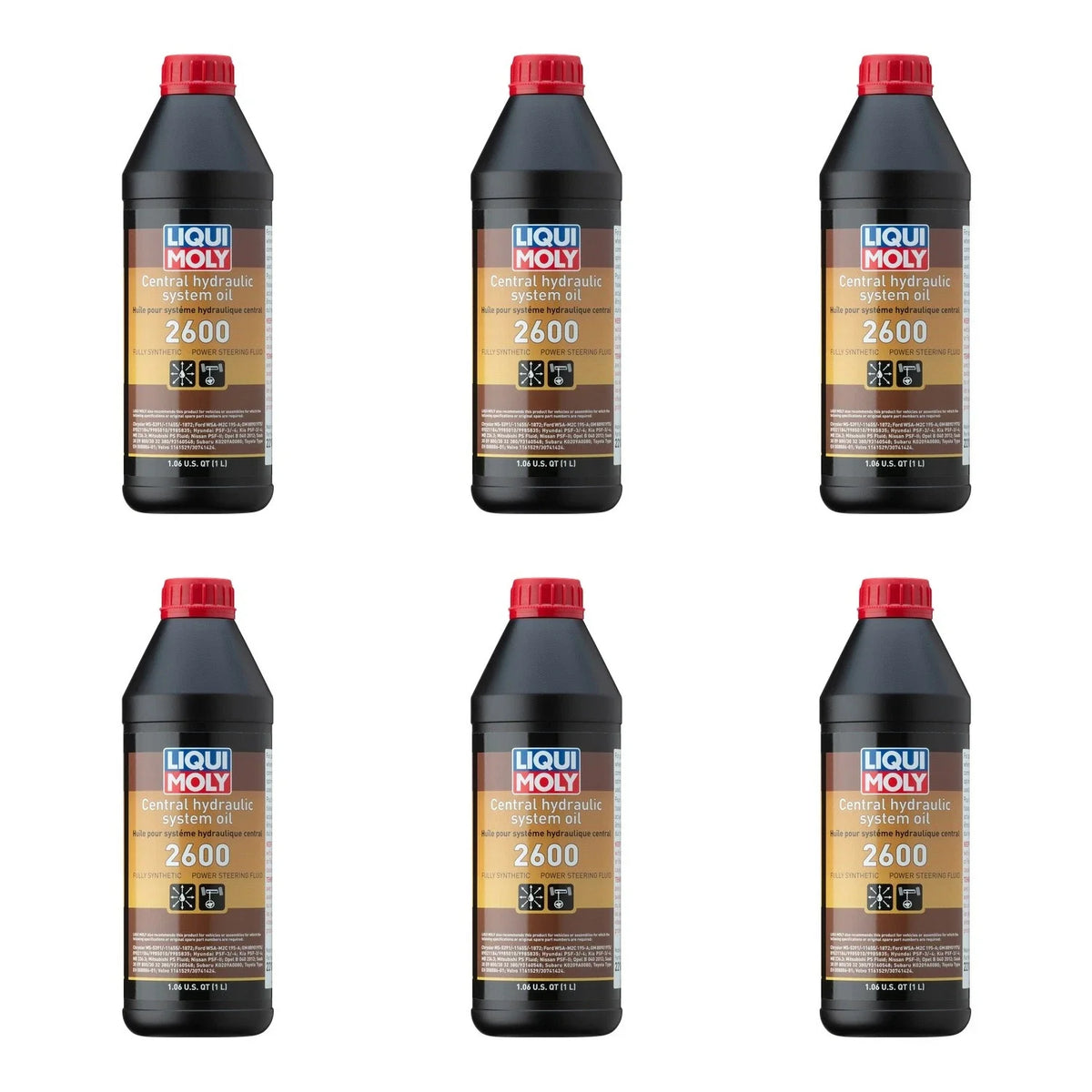 Set of 6 Liqui Moly Central Hydraulic System Oil 2600 (1L each)