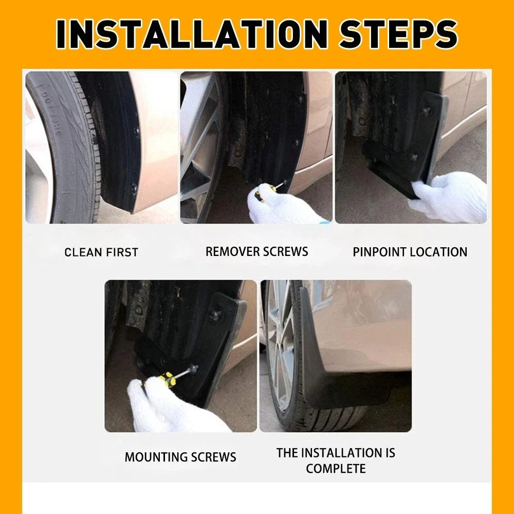 Set of 4 Mud Flaps Splash Guards for Universal Fit Vehicles