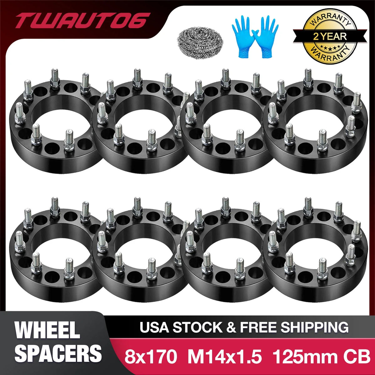8Pcs 2 Inch Wheel Spacers for Ford F-250 F-350 Super Duty (2011–2024)