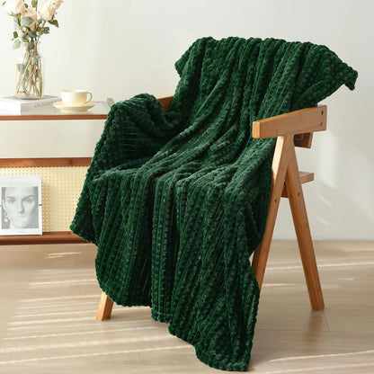 Green Throw Blanket 50" x 60" Fleece Super Soft Plush Cozy Decor