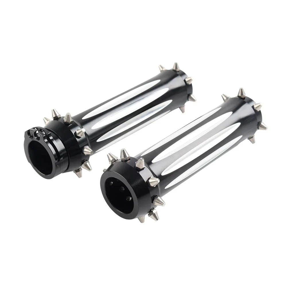 CNC Spikes 1'' Motorcycle Hand Grips for Harley Touring Dyna Softail