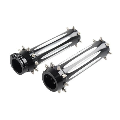 CNC Spikes 1'' Motorcycle Hand Grips for Harley Touring Dyna Softail